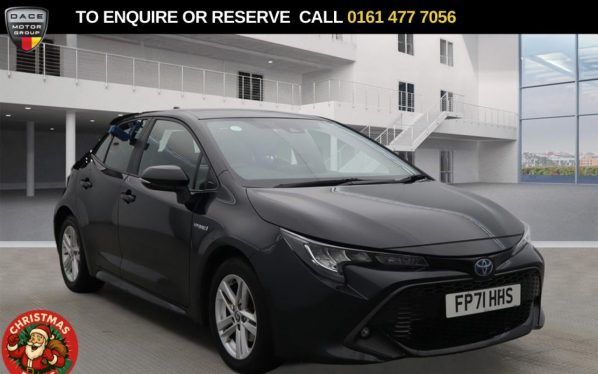 Used 2021 BLACK TOYOTA COROLLA Hatchback 1.8 VVT-h GPF Icon Tech Hatchback 5dr Petrol Hybrid CVT Euro 6 (s/s) (122 ps) (reg. 2021-12-09) for sale in Stockport
