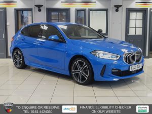 Used 2021 BLUE BMW 1 SERIES Hatchback 1.5 118i M Sport (LCP) Hatchback 5dr Petrol DCT Euro 6 (s/s) (136 ps) (reg. 2021-07-14) for sale in Altrincham