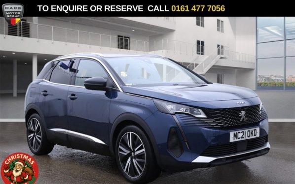 Used 2021 BLUE PEUGEOT 3008 SUV 1.6 13.2kWh GT Premium SUV 5dr Petrol Plug-in Hybrid e-EAT Euro 6 (s/s) (225 ps) (reg. 2021-08-12) for sale in Stockport