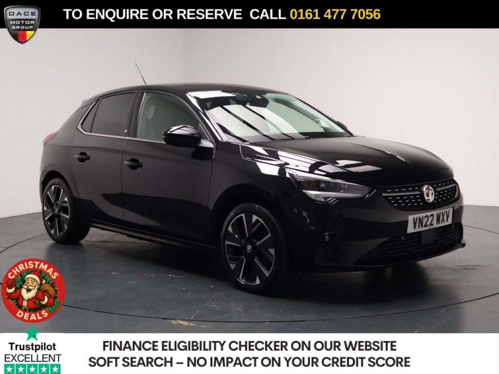 Used 2022 BLACK VAUXHALL Corsa Electric Hatchback 50kWh Elite Premium Hatchback 5dr Electric Auto (136 ps) (reg. 2022-05-12) for sale in Stockport