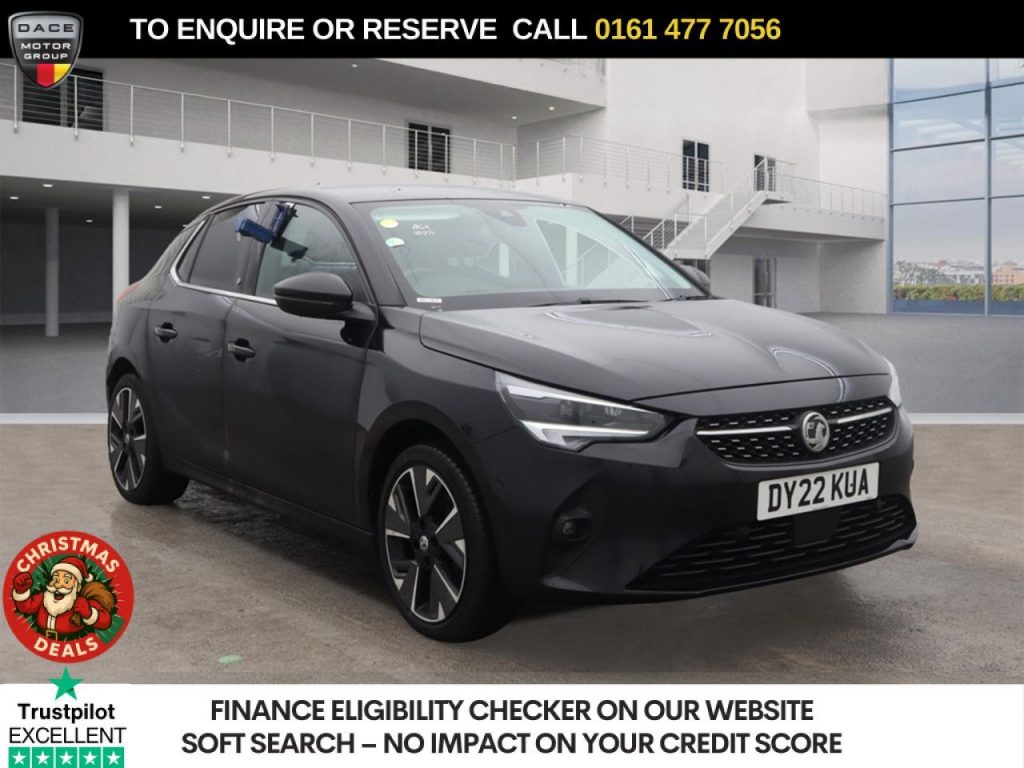 Used 2022 BLACK VAUXHALL Corsa Electric Hatchback 50kWh Elite Premium Hatchback 5dr Electric Auto (136 ps) (reg. 2022-06-15) for sale in Stockport