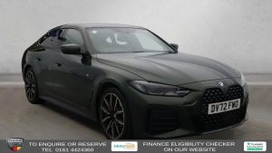 Used 2022 GREEN BMW 4 SERIES GRAN COUPE Hatchback 2.0 420i M Sport Hatchback 5dr Petrol Auto Euro 6 (s/s) (184 ps) (reg. 2022-09-29) for sale in Altrincham