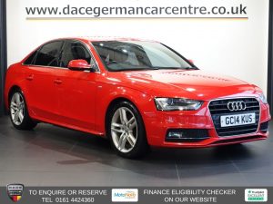 Used 2014 RED AUDI A4 Saloon 2.0 TDI S line Saloon 4dr Diesel Multitronic Euro 5 (s/s) (150 ps) (reg. 2014-07-18) for sale in Altrincham