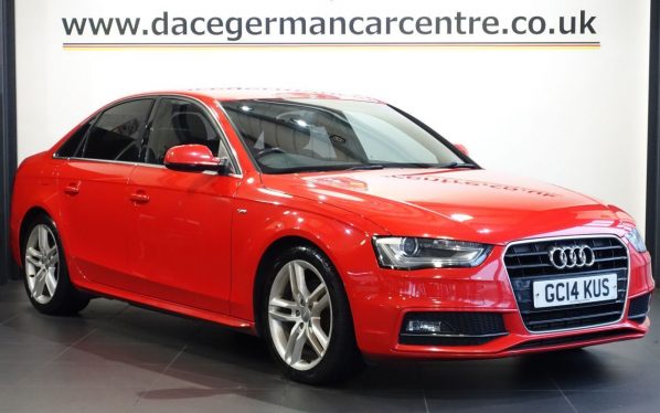 Used 2014 RED AUDI A4 Saloon 2.0 TDI S line Saloon 4dr Diesel Multitronic Euro 5 (s/s) (150 ps) (reg. 2014-07-18) for sale in Altrincham