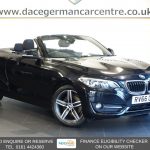Used 2016 BLACK BMW 2 SERIES Convertible 1.5 218i Sport Convertible 2dr Petrol Manual Euro 6 (s/s) (136 ps) (reg. 2016-09-28) for sale in Altrincham