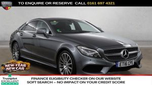 Used 2016 GREY MERCEDES-BENZ CLS CLASS Saloon 2.1 CLS220d AMG Line (Premium) Coupe 4dr Diesel G-Tronic+ Euro 6 (s/s) (177 ps) (reg. 2016-06-30) for sale in Manchester