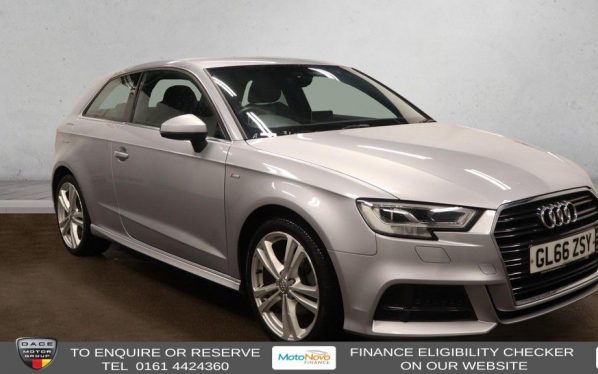 Used 2016 SILVER AUDI A3 Hatchback 1.4 TFSI CoD S line Hatchback 3dr Petrol S Tronic Euro 6 (s/s) (150 ps) (reg. 2016-12-10) for sale in Altrincham