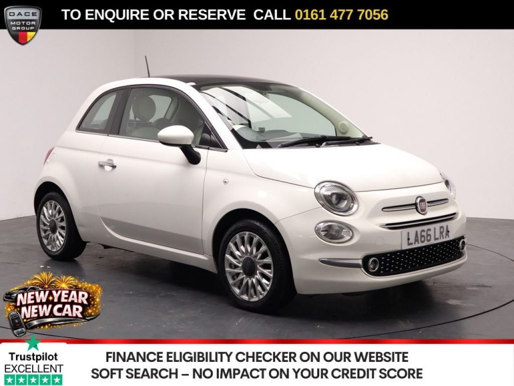Used 2016 WHITE FIAT 500 Hatchback 1.2 Lounge Hatchback 3dr Petrol Manual Euro 6 (s/s) (69 bhp) (reg. 2016-12-28) for sale in Stockport