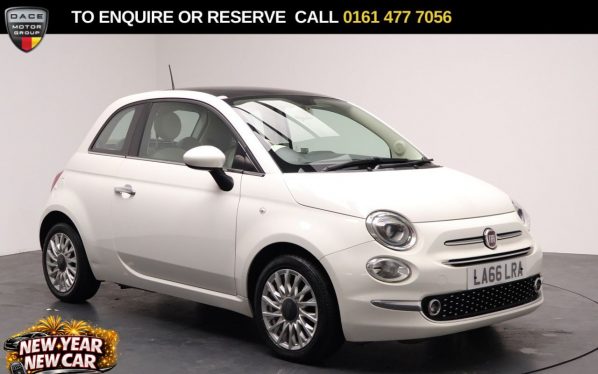 Used 2016 WHITE FIAT 500 Hatchback 1.2 Lounge Hatchback 3dr Petrol Manual Euro 6 (s/s) (69 bhp) (reg. 2016-12-28) for sale in Stockport