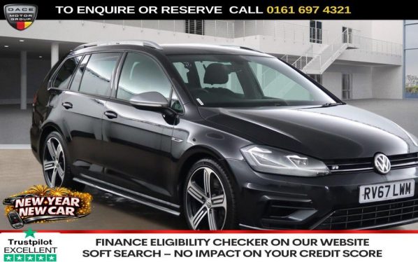 Used 2017 BLACK VOLKSWAGEN GOLF Estate 2.0 TSI R Estate 5dr Petrol DSG 4Motion Euro 6 (s/s) (310 ps) (reg. 2017-11-23) for sale in Manchester