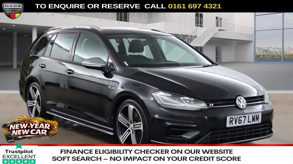Used 2017 BLACK VOLKSWAGEN GOLF Estate 2.0 TSI R Estate 5dr Petrol DSG 4Motion Euro 6 (s/s) (310 ps) (reg. 2017-11-23) for sale in Manchester