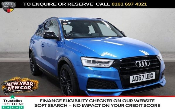 Used 2017 BLUE AUDI Q3 SUV 2.0 TDI Black Edition SUV 5dr Diesel S Tronic quattro Euro 6 (s/s) (150 ps) (reg. 2017-10-31) for sale in Manchester