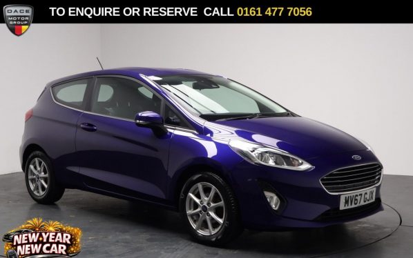 Used 2017 BLUE FORD FIESTA Hatchback 1.0T EcoBoost Zetec Hatchback 3dr Petrol Manual Euro 6 (s/s) (100 ps) (reg. 2017-09-04) for sale in Stockport