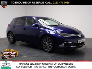 Used 2017 BLUE TOYOTA AURIS Hatchback 1.8 VVT-h Excel Hatchback 5dr Petrol Hybrid CVT Euro 6 (s/s) (Safety Sense) (136 ps) (reg. 2017-10-31) for sale in Stockport