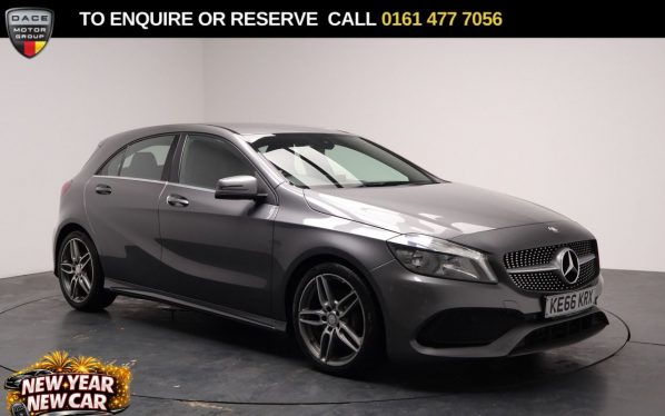 Used 2017 GREY MERCEDES-BENZ A-CLASS Hatchback 1.6 A160 AMG Line Hatchback 5dr Petrol Manual Euro 6 (s/s) (102 ps) (reg. 2017-01-27) for sale in Stockport