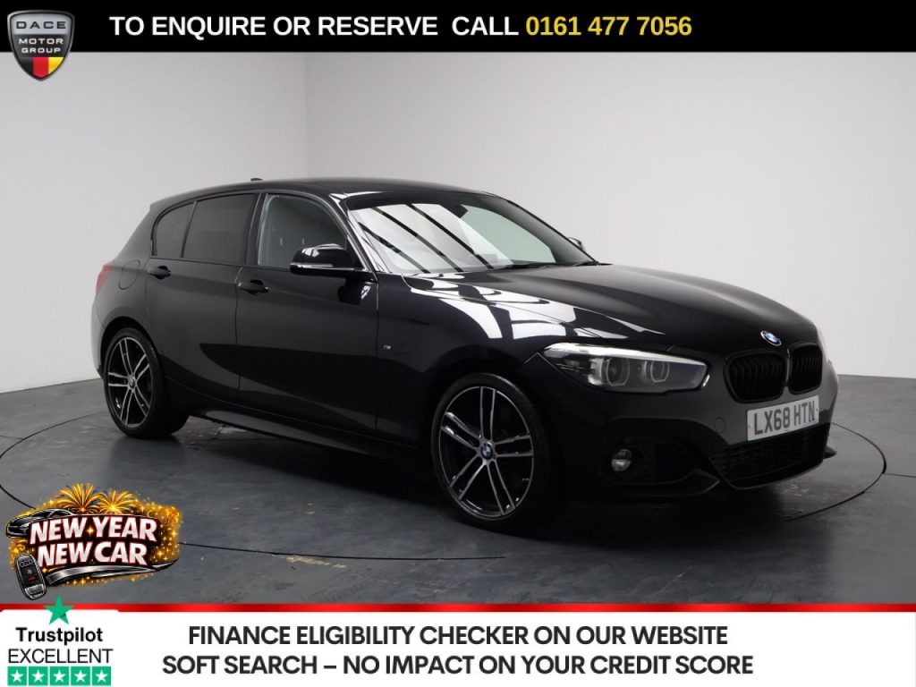 Used 2018 BLACK BMW 1 SERIES Hatchback 1.5 118i GPF M Sport Shadow Edition Hatchback 5dr Petrol Auto Euro 6 (s/s) (136 ps) (reg. 2018-11-28) for sale in Stockport