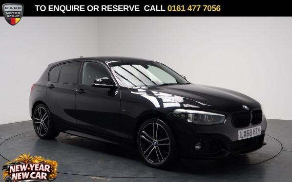 Used 2018 BLACK BMW 1 SERIES Hatchback 1.5 118i GPF M Sport Shadow Edition Hatchback 5dr Petrol Auto Euro 6 (s/s) (136 ps) (reg. 2018-11-28) for sale in Stockport