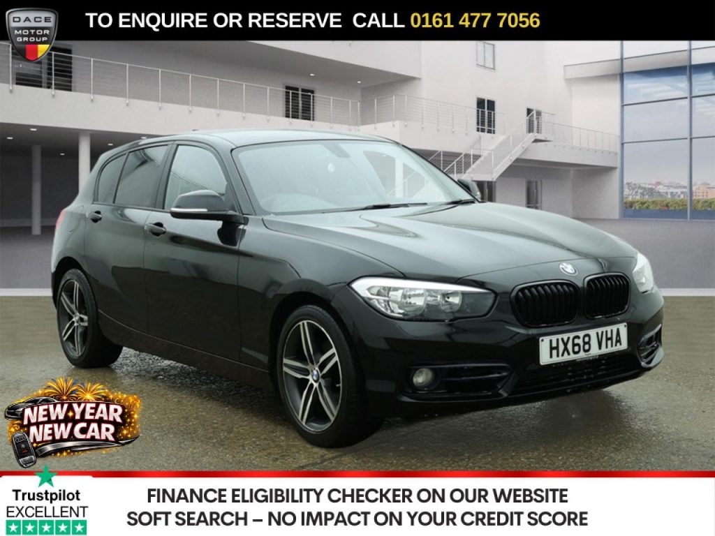 Used 2018 BLACK BMW 1 SERIES Hatchback 1.5 118i Sport Hatchback 5dr Petrol Manual Euro 6 (s/s) (136 ps) (reg. 2018-09-27) for sale in Stockport