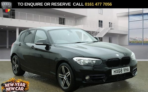 Used 2018 BLACK BMW 1 SERIES Hatchback 1.5 118i Sport Hatchback 5dr Petrol Manual Euro 6 (s/s) (136 ps) (reg. 2018-09-27) for sale in Stockport