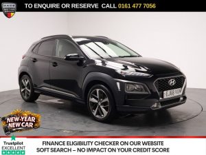 Used 2018 BLACK HYUNDAI KONA SUV 1.0 T-GDi Blue Drive Premium SUV 5dr Petrol Manual Euro 6 (s/s) (120 ps) (reg. 2018-10-31) for sale in Stockport