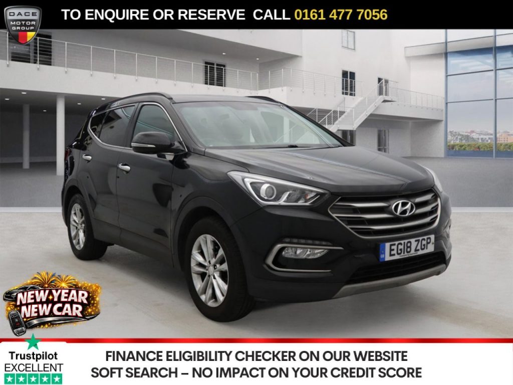 Used 2018 BLACK HYUNDAI SANTA FE SUV 2.2 CRDi Blue Drive Premium SUV 5dr Diesel Manual 4WD Euro 6 (s/s) (200 ps) (reg. 2018-08-01) for sale in Stockport