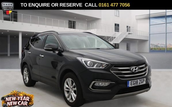 Used 2018 BLACK HYUNDAI SANTA FE SUV 2.2 CRDi Blue Drive Premium SUV 5dr Diesel Manual 4WD Euro 6 (s/s) (200 ps) (reg. 2018-08-01) for sale in Stockport