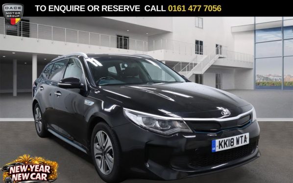 Used 2018 BLACK KIA OPTIMA Estate 2.0h GDi 11.26kWh Sportswagon 5dr Petrol Plug-in Hybrid Auto Euro 6 (202 bhp) (reg. 2018-08-13) for sale in Stockport