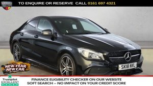 Used 2018 BLACK MERCEDES-BENZ CLA Saloon 1.6 CLA180 AMG Line Coupe 4dr Petrol Manual Euro 6 (s/s) (122 ps) (reg. 2018-03-20) for sale in Manchester