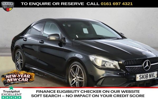 Used 2018 BLACK MERCEDES-BENZ CLA Saloon 1.6 CLA180 AMG Line Coupe 4dr Petrol Manual Euro 6 (s/s) (122 ps) (reg. 2018-03-20) for sale in Manchester