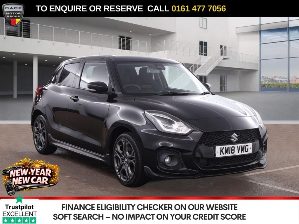 Used 2018 BLACK SUZUKI SWIFT Hatchback 1.4 Boosterjet Sport Hatchback 5dr Petrol Manual Euro 6 (s/s) (140 ps) (reg. 2018-04-27) for sale in Stockport