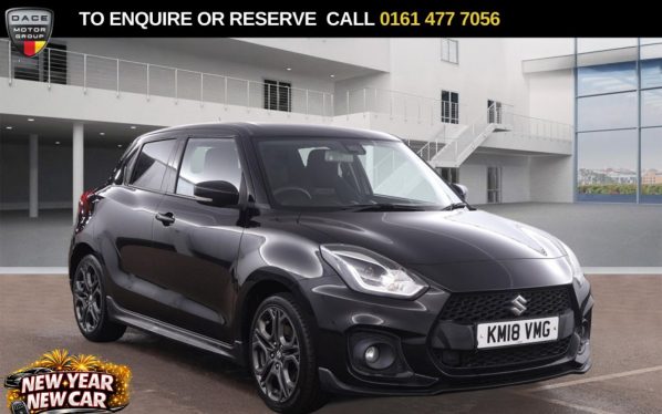 Used 2018 BLACK SUZUKI SWIFT Hatchback 1.4 Boosterjet Sport Hatchback 5dr Petrol Manual Euro 6 (s/s) (140 ps) (reg. 2018-04-27) for sale in Stockport