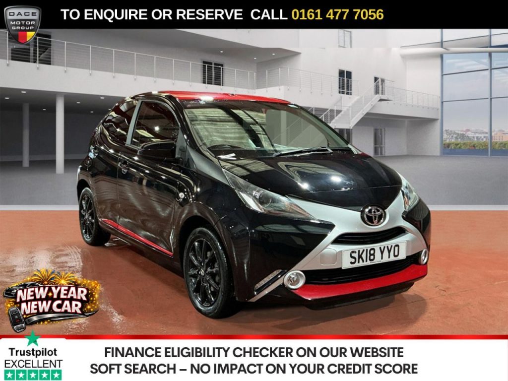 Used 2018 BLACK TOYOTA AYGO Hatchback 1.0 VVT-i x-press Hatchback 5dr Petrol Manual Euro 6 (68 ps) (reg. 2018-03-30) for sale in Stockport