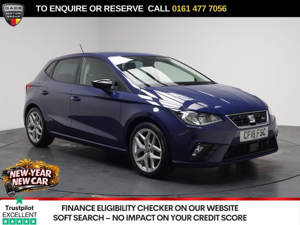 Used 2018 BLUE SEAT IBIZA Hatchback 1.0 TSI FR Hatchback 5dr Petrol DSG Euro 6 (s/s) (115 ps) (reg. 2018-07-27) for sale in Stockport