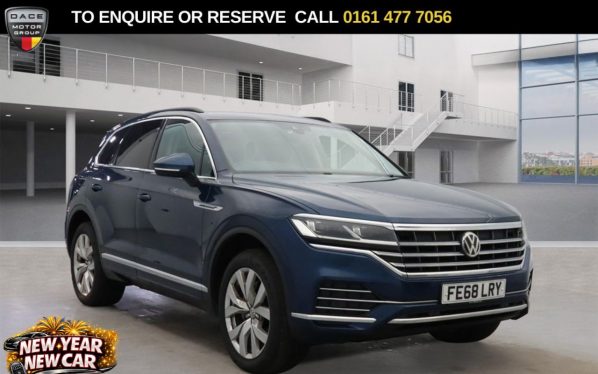 Used 2018 BLUE VOLKSWAGEN TOUAREG SUV 3.0 TDI V6 SEL SUV 5dr Diesel Tiptronic 4Motion Euro 6 (s/s) (286 ps) (reg. 2018-09-30) for sale in Stockport