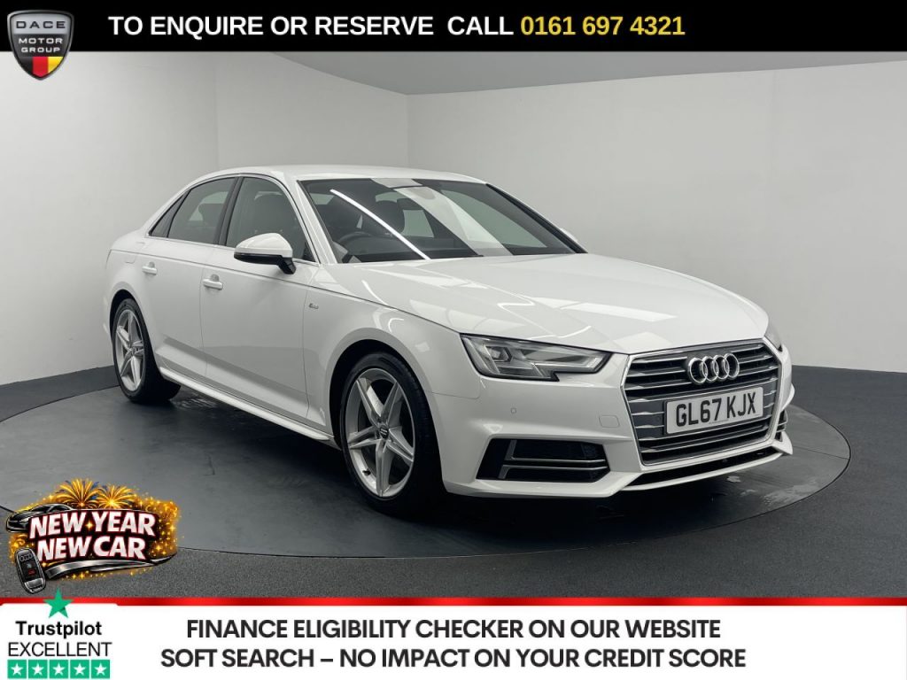 Used 2018 WHITE AUDI A4 Saloon 1.4 TFSI S line Saloon 4dr Petrol Manual Euro 6 (s/s) (150 ps) (reg. 2018-01-24) for sale in Manchester