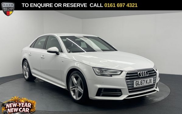 Used 2018 WHITE AUDI A4 Saloon 1.4 TFSI S line Saloon 4dr Petrol Manual Euro 6 (s/s) (150 ps) (reg. 2018-01-24) for sale in Manchester