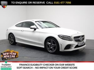 Used 2018 WHITE MERCEDES-BENZ C-CLASS Coupe 1.5 C200 MHEV AMG Line Coupe 2dr Petrol G-Tronic+ Euro 6 (s/s) (198 ps) (reg. 2018-10-25) for sale in Stockport