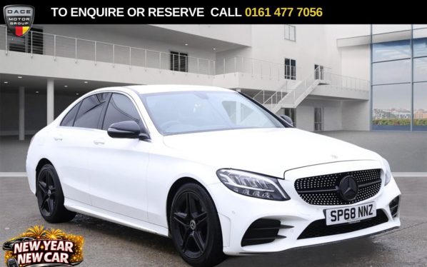 Used 2018 WHITE MERCEDES-BENZ C-CLASS Saloon 1.5 C200 MHEV EQ Boost AMG Line Saloon 4dr Petrol G-Tronic+ Euro 6 (s/s) (198 ps) (reg. 2018-10-31) for sale in Stockport