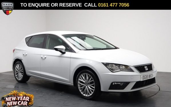 Used 2018 WHITE SEAT LEON Hatchback 1.2 TSI SE Dynamic Technology Hatchback 5dr Petrol Manual Euro 6 (s/s) (110 ps) (reg. 2018-04-12) for sale in Stockport