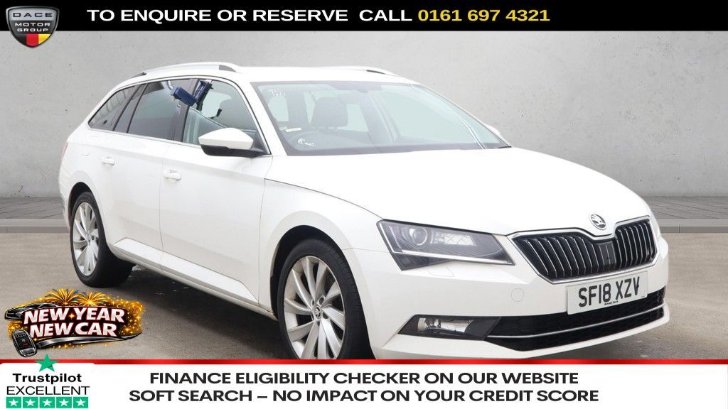 Used 2018 WHITE SKODA SUPERB Estate 2.0 TDI SE L Executive Estate 5dr Diesel DSG Euro 6 (s/s) (150 ps) (reg. 2018-06-28) for sale in Manchester