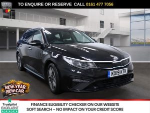 Used 2019 BLACK KIA OPTIMA Estate 2.0h GDi 11.26kWh Sportswagon 5dr Petrol Plug-in Hybrid Auto Euro 6 (202 bhp) (reg. 2019-03-08) for sale in Stockport