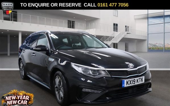 Used 2019 BLACK KIA OPTIMA Estate 2.0h GDi 11.26kWh Sportswagon 5dr Petrol Plug-in Hybrid Auto Euro 6 (202 bhp) (reg. 2019-03-08) for sale in Stockport