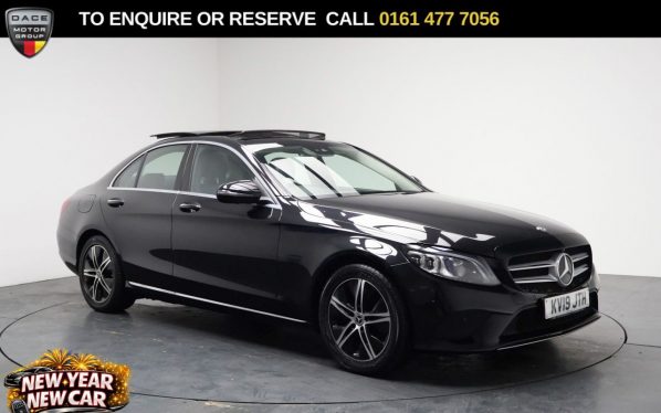 Used 2019 BLACK MERCEDES-BENZ C-CLASS Saloon 2.0 C220d Sport (Premium Plus) Saloon 4dr Diesel G-Tronic+ Euro 6 (s/s) (194 ps) (reg. 2019-07-11) for sale in Stockport