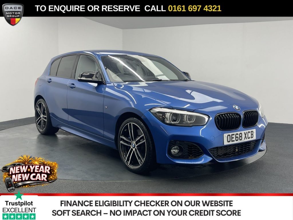 Used 2019 BLUE BMW 1 SERIES Hatchback 1.5 118i GPF M Sport Shadow Edition Hatchback 5dr Petrol Auto Euro 6 (s/s) (136 ps) (reg. 2019-01-30) for sale in Manchester