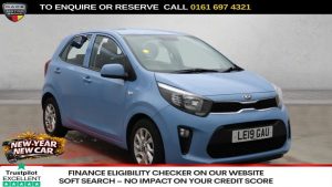 Used 2019 BLUE KIA PICANTO Hatchback 1.25 2 Hatchback 5dr Petrol Auto Euro 6 (83 bhp) (reg. 2019-06-19) for sale in Manchester