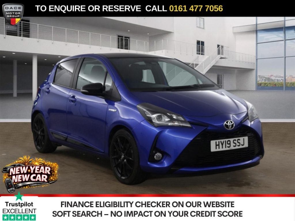 Used 2019 BLUE TOYOTA YARIS Hatchback 1.5 VVT-h GR SPORT Hatchback 5dr Petrol Hybrid E-CVT Euro 6 (s/s) (100 ps) (reg. 2019-06-19) for sale in Stockport
