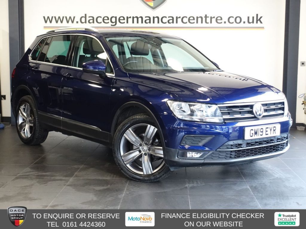 Used 2019 BLUE VOLKSWAGEN TIGUAN SUV 2.0 TDI Match SUV 5dr Diesel DSG 4Motion Euro 6 (s/s) (150 ps) (reg. 2019-06-27) for sale in Altrincham