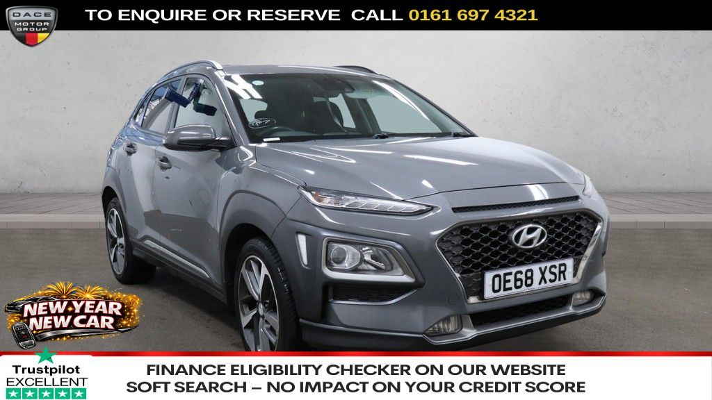 Used 2019 GREY HYUNDAI KONA SUV 1.0 T-GDi Blue Drive Premium SUV 5dr Petrol Manual Euro 6 (s/s) (120 ps) (reg. 2019-01-29) for sale in Manchester
