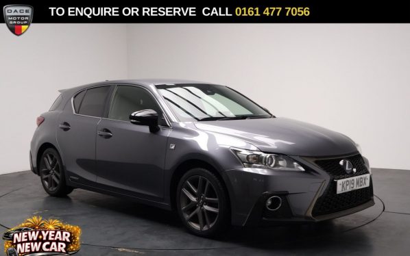 Used 2019 GREY LEXUS CT Hatchback 1.8 200h F Sport Hatchback 5dr Petrol Hybrid E-CVT Euro 6 (s/s) (136 ps) (reg. 2019-03-07) for sale in Stockport