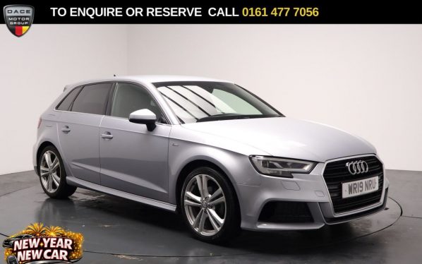 Used 2019 SILVER AUDI A3 Hatchback 1.5 TFSI CoD 35 S line Sportback 5dr Petrol S Tronic Euro 6 (s/s) (150 ps) (reg. 2019-04-30) for sale in Stockport